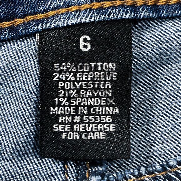 D Jeans Womens Jeans size 6 Dark Wash Crop Ankle x27" Frayed Hem Cotton Stretch - Picture 5 of 10